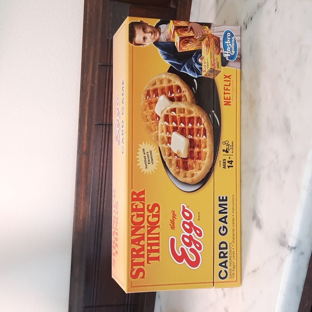Hasbro Stranger Things Eggo Card Game Yellow Box